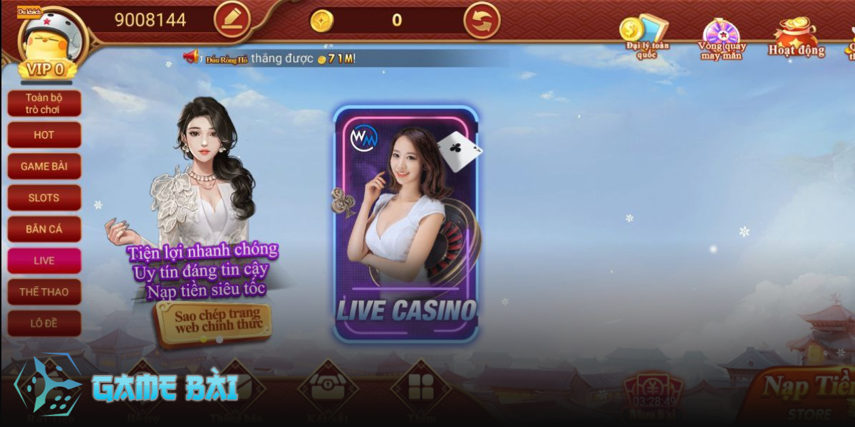 Live Casino đỉnh cao tại CF68