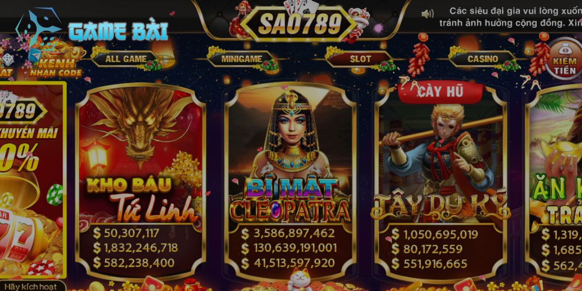 Những tựa Slot game nổi tiếng tại Sao789