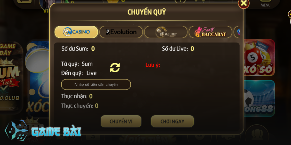 Sảnh live casino chân thực và hấp dẫn