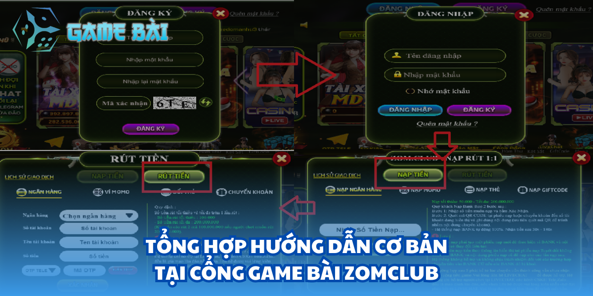 Tổng hợp các hướng dẫn cơ bản tại Cổng game bài ZomClub