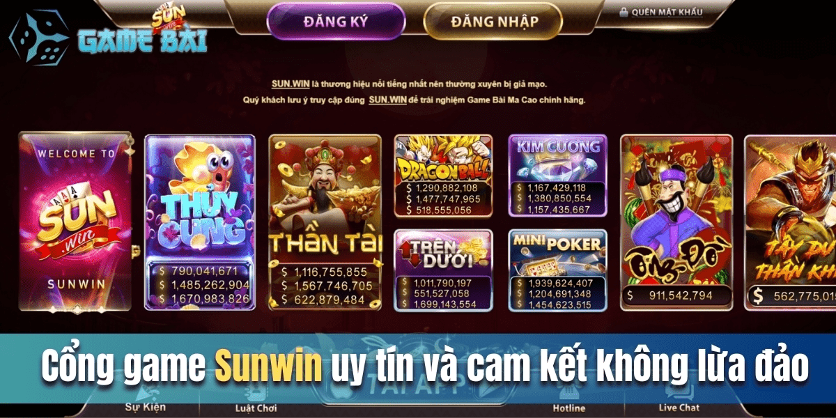 Cổng game Sunwin uy tín và cam kết không lừa đảo